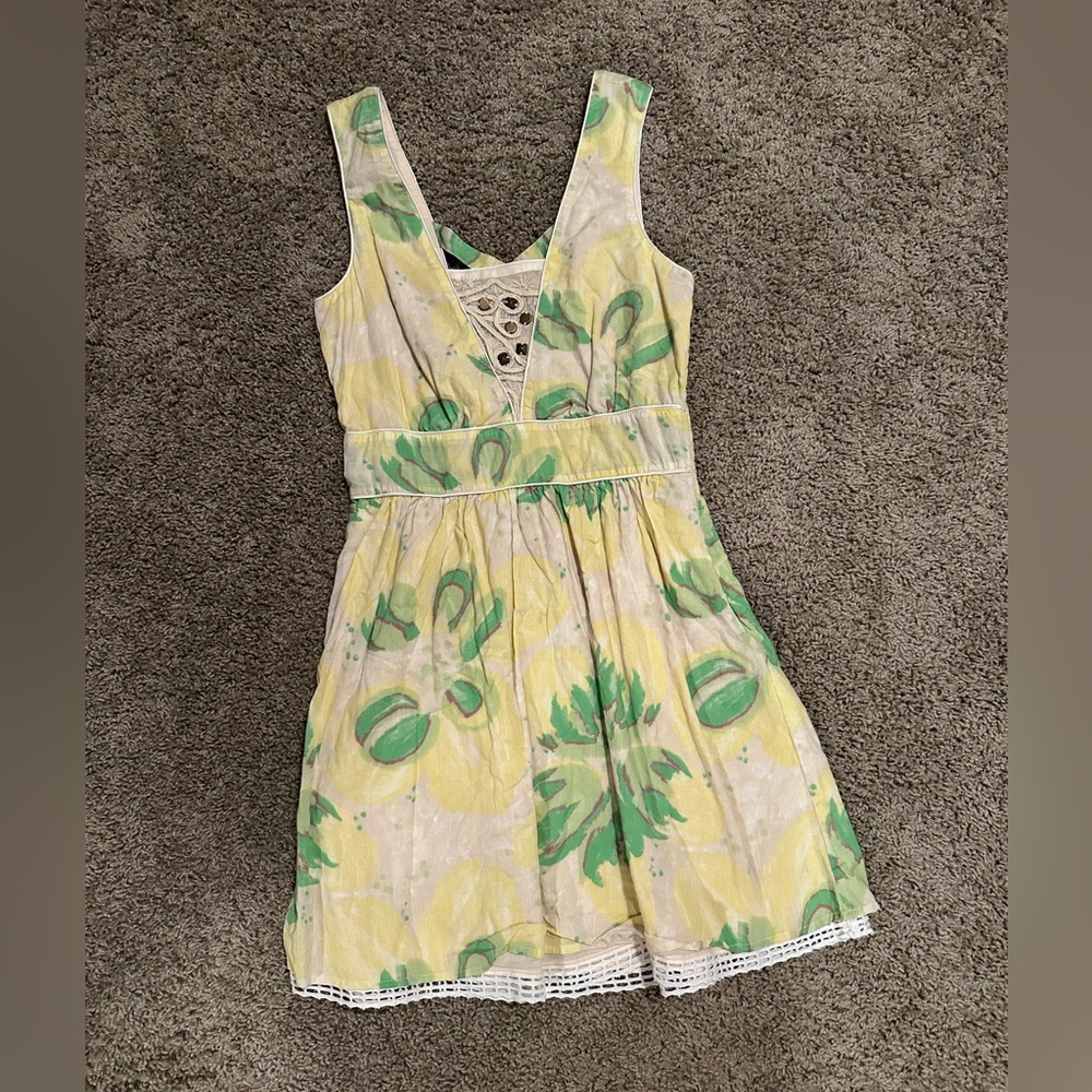 Free People yellow & green floral sundress